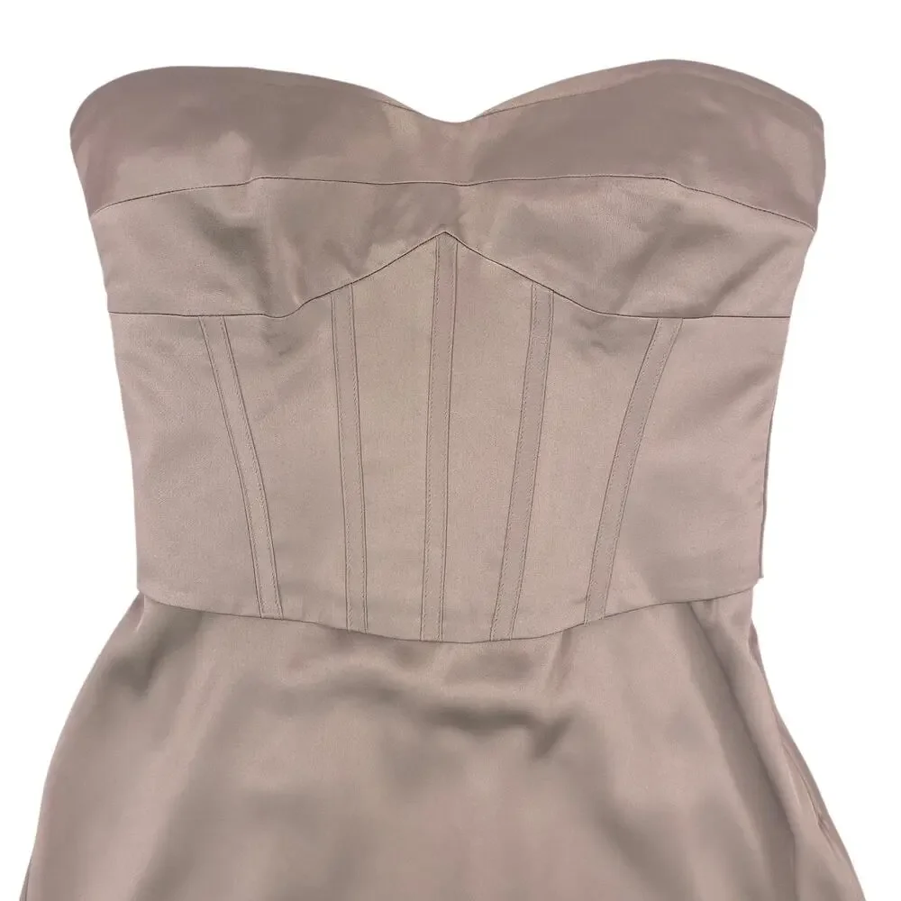 Reformation Aryiah Corset Maxi Dress Satin Strapless Gown Formal Bridal Holiday - Picture 4 of 13